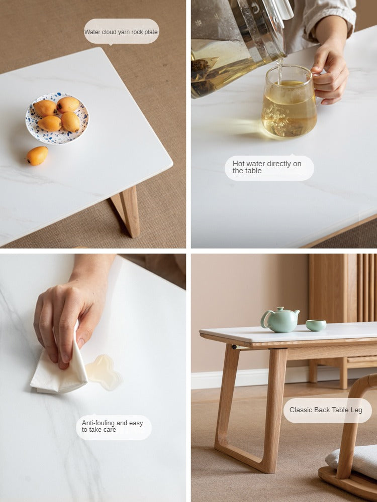 Ash Solid Wood Rock Slab Tea Table