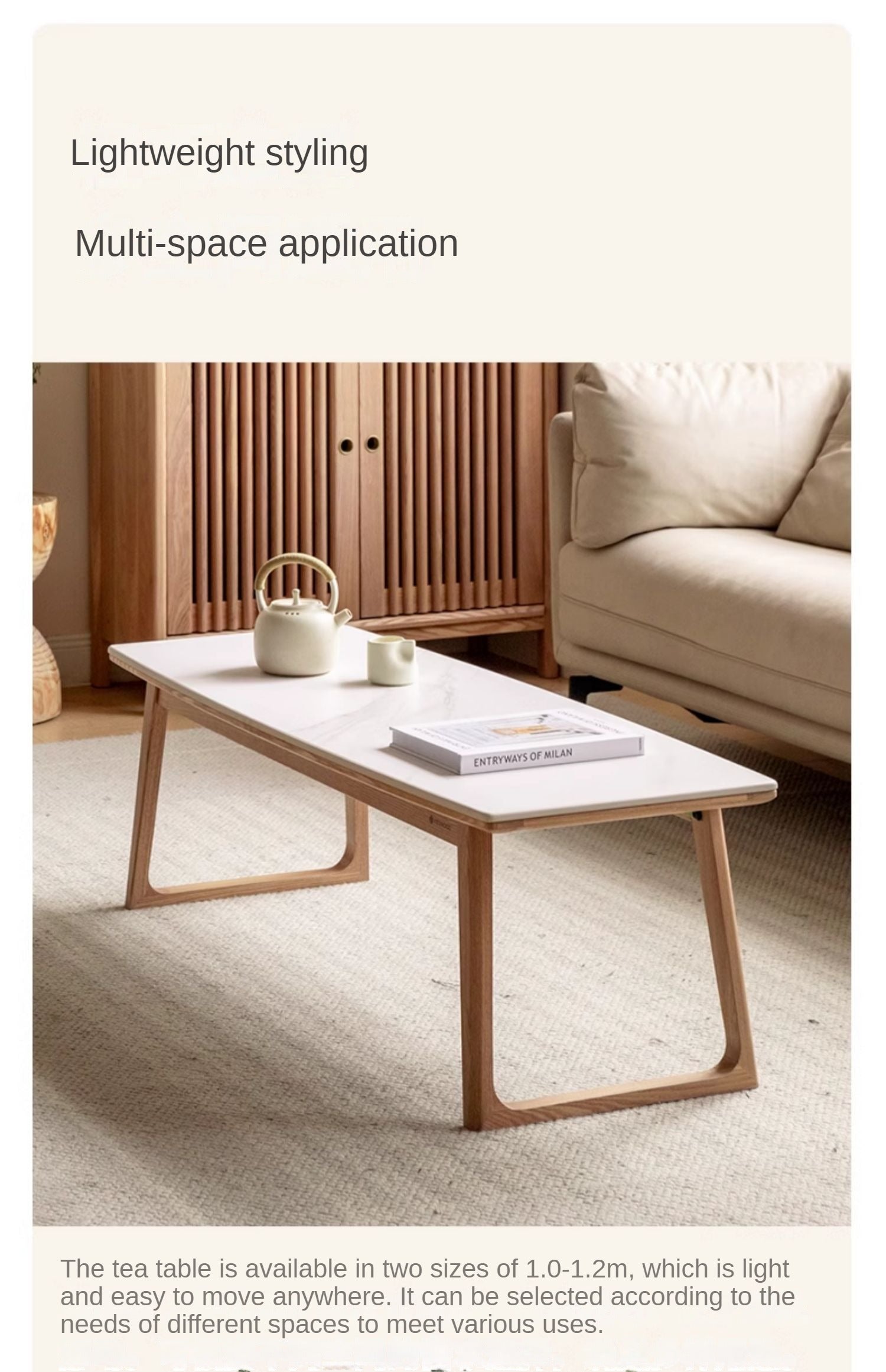 Ash Solid Wood Rock Slab Tea Table