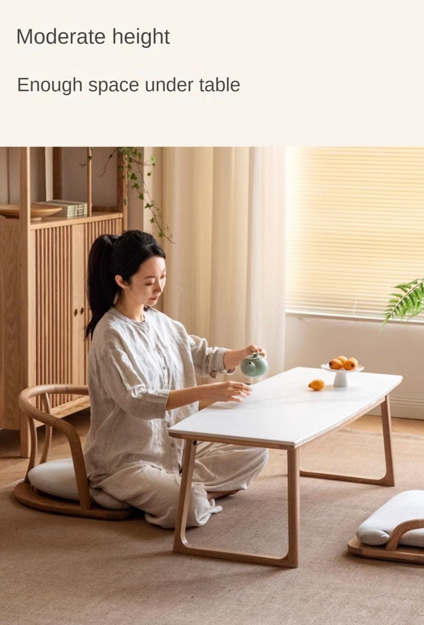 Ash Solid Wood Rock Slab Tea Table
