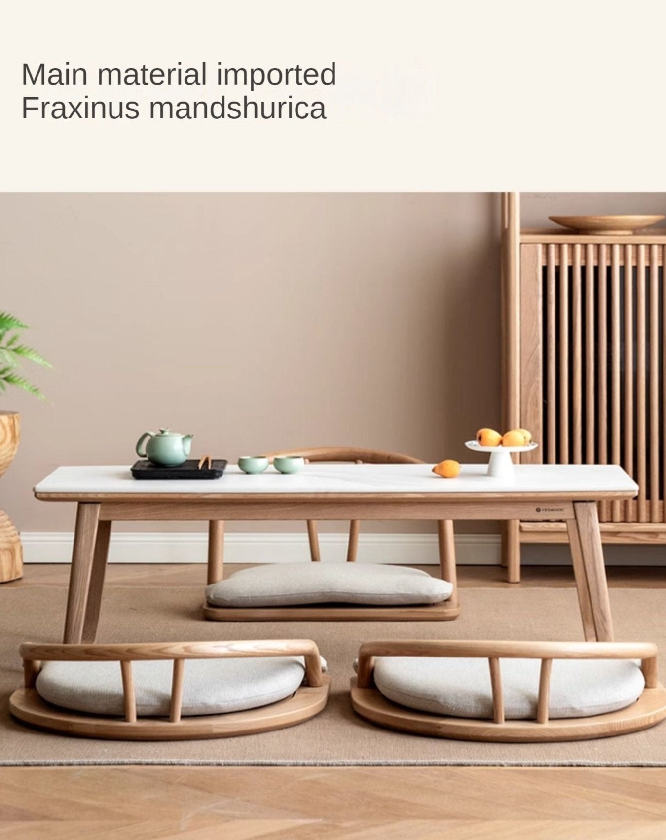 Ash Solid Wood Rock Slab Tea Table