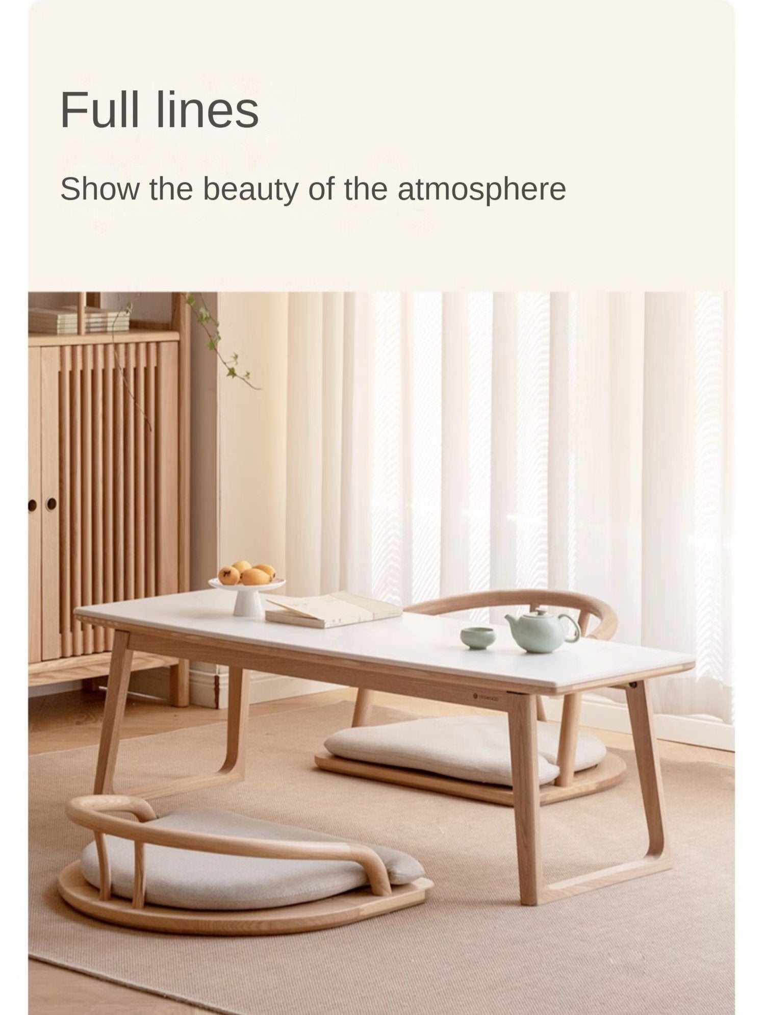 Ash Solid Wood Rock Slab Tea Table