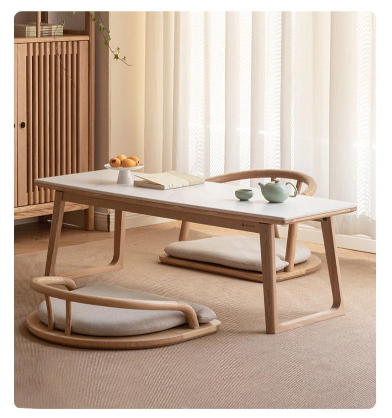 Ash Solid Wood Rock Slab Tea Table