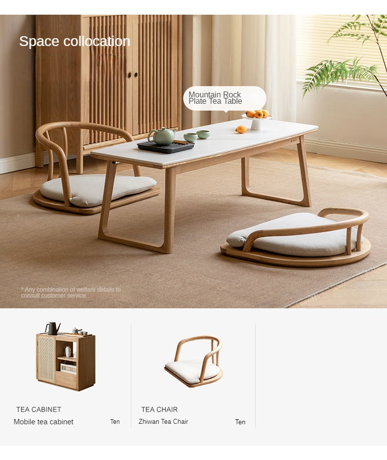 Ash Solid Wood Rock Slab Tea Table