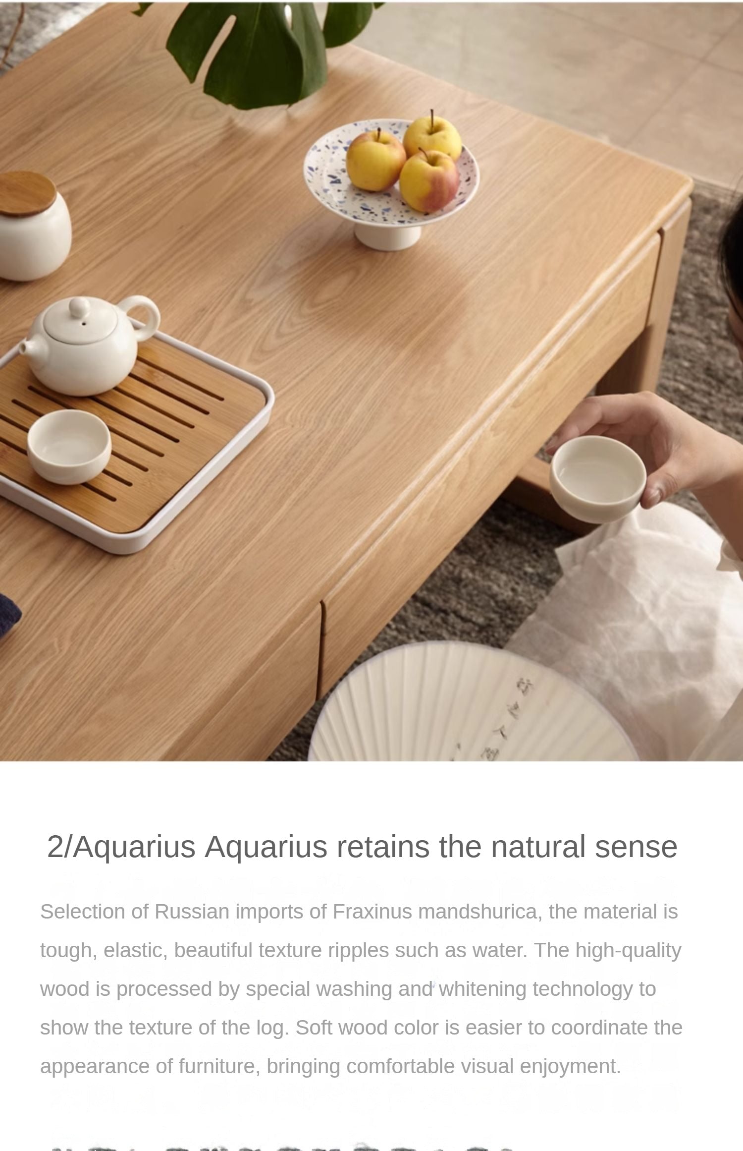 Oak, Ash Solid Wood Tea Table