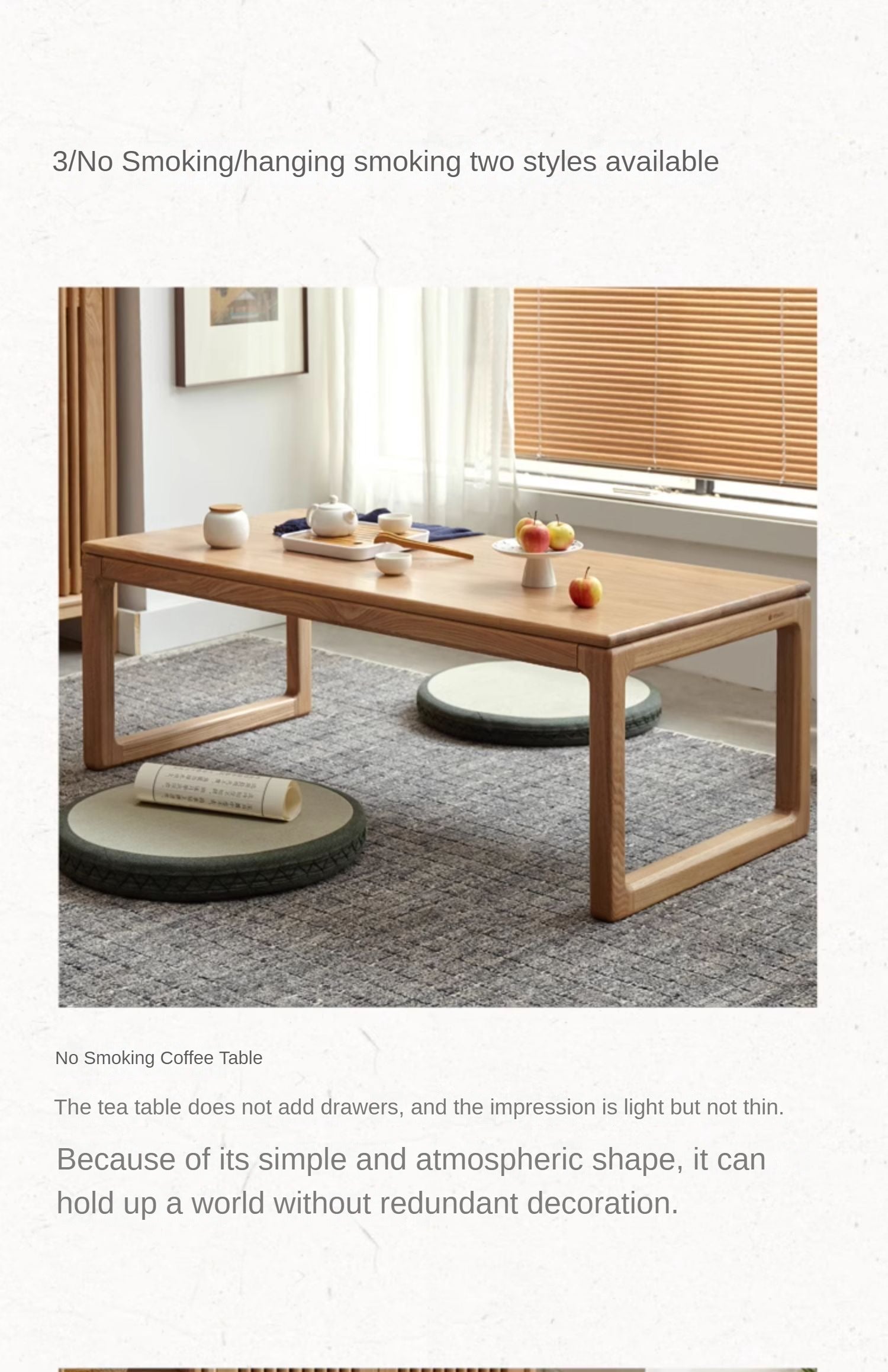 Oak, Ash Solid Wood Tea Table