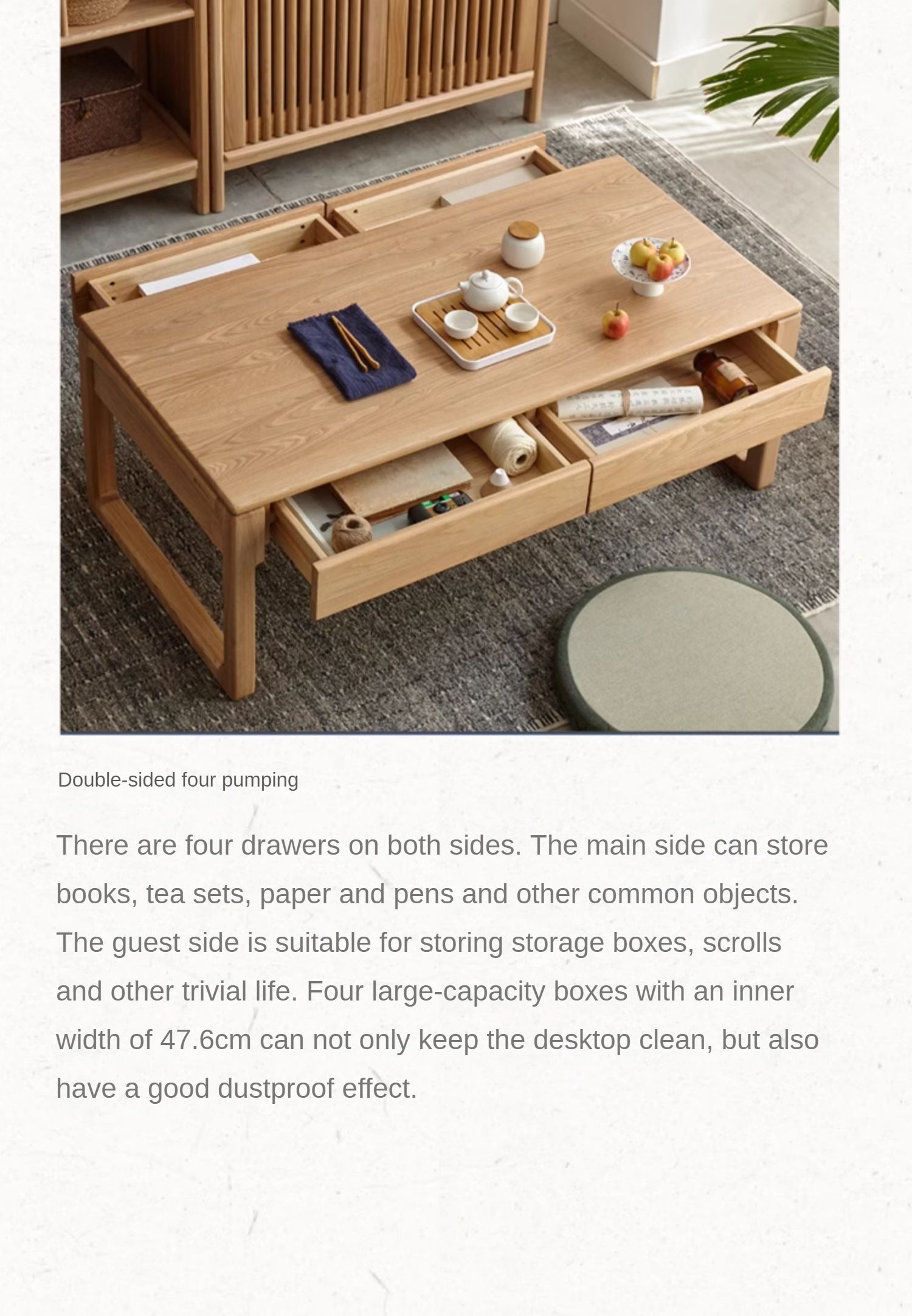 Oak, Ash Solid Wood Tea Table