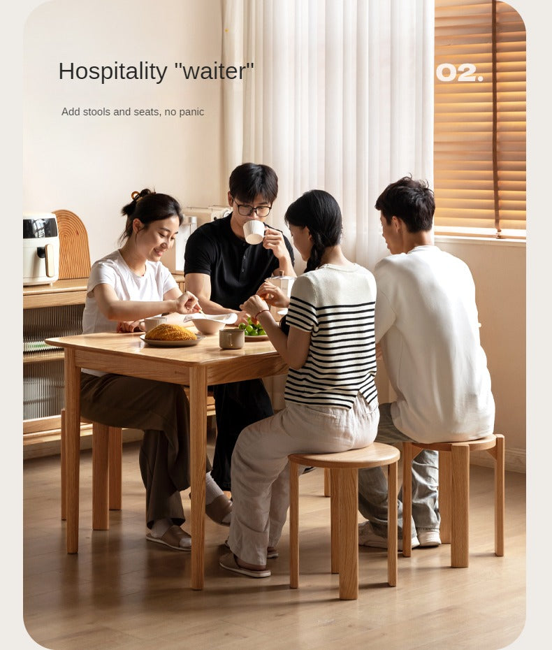 4 pcs Black Walnut, Ash, Oak Solid Wood, Cherry, Solid RubberWood Stackable Dining Stool