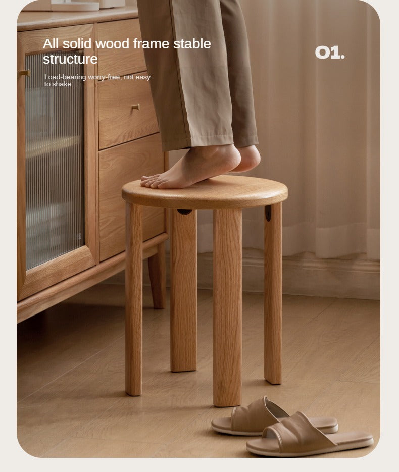 4 pcs Black Walnut, Ash, Oak Solid Wood, Cherry, Solid RubberWood Stackable Dining Stool