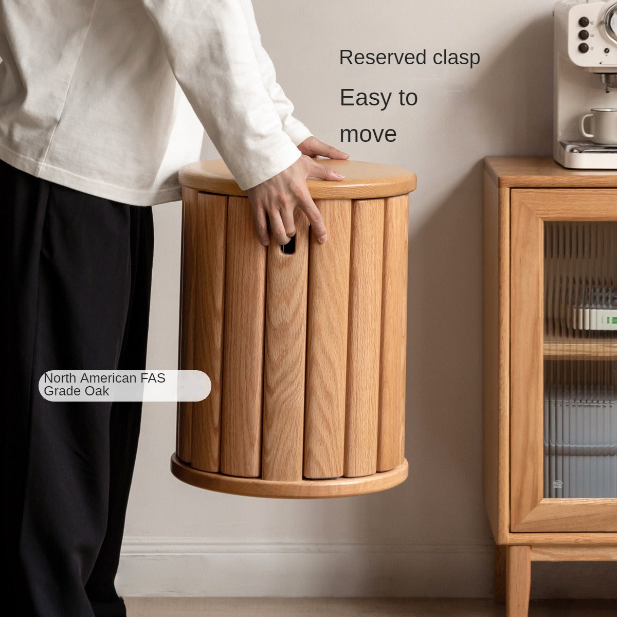 4 pcs Black Walnut, Ash, Oak Solid Wood, Cherry, Solid RubberWood Stackable Dining Stool