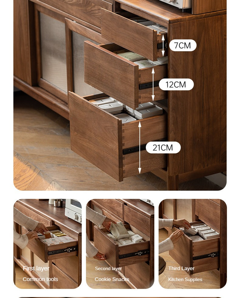 Black Walnut Solid Wood Simple Modern Sideboard