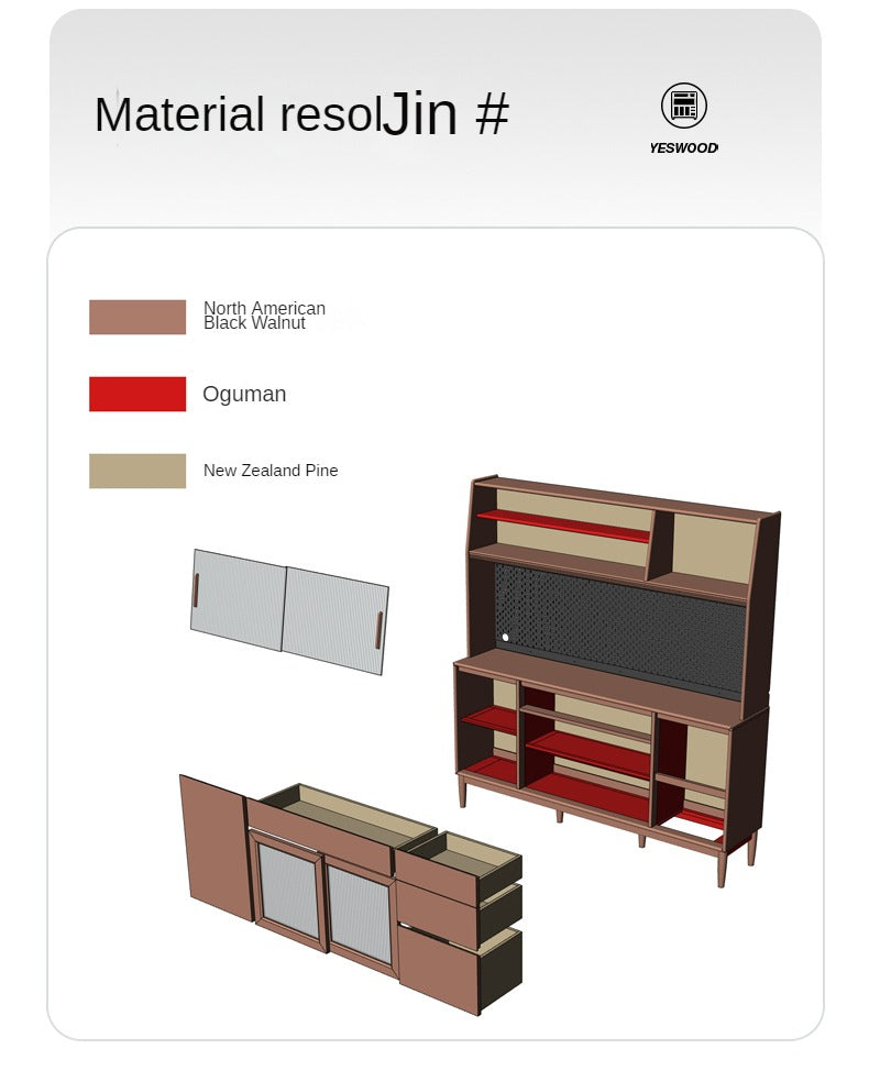 Black Walnut Solid Wood Simple Modern Sideboard