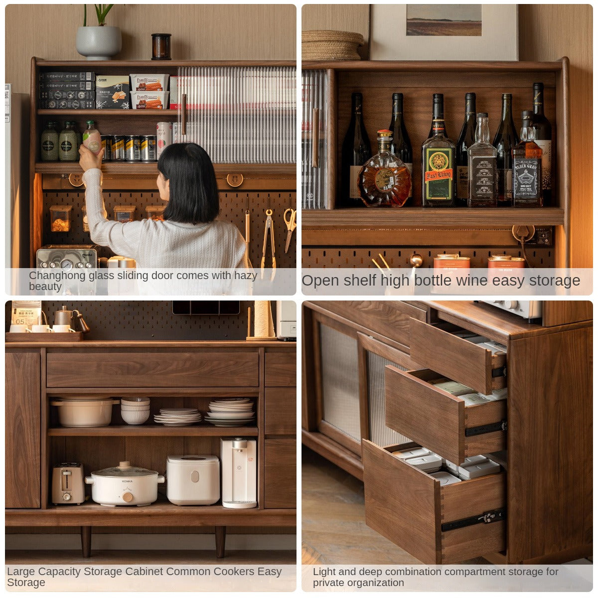 Black Walnut Solid Wood Simple Modern Sideboard