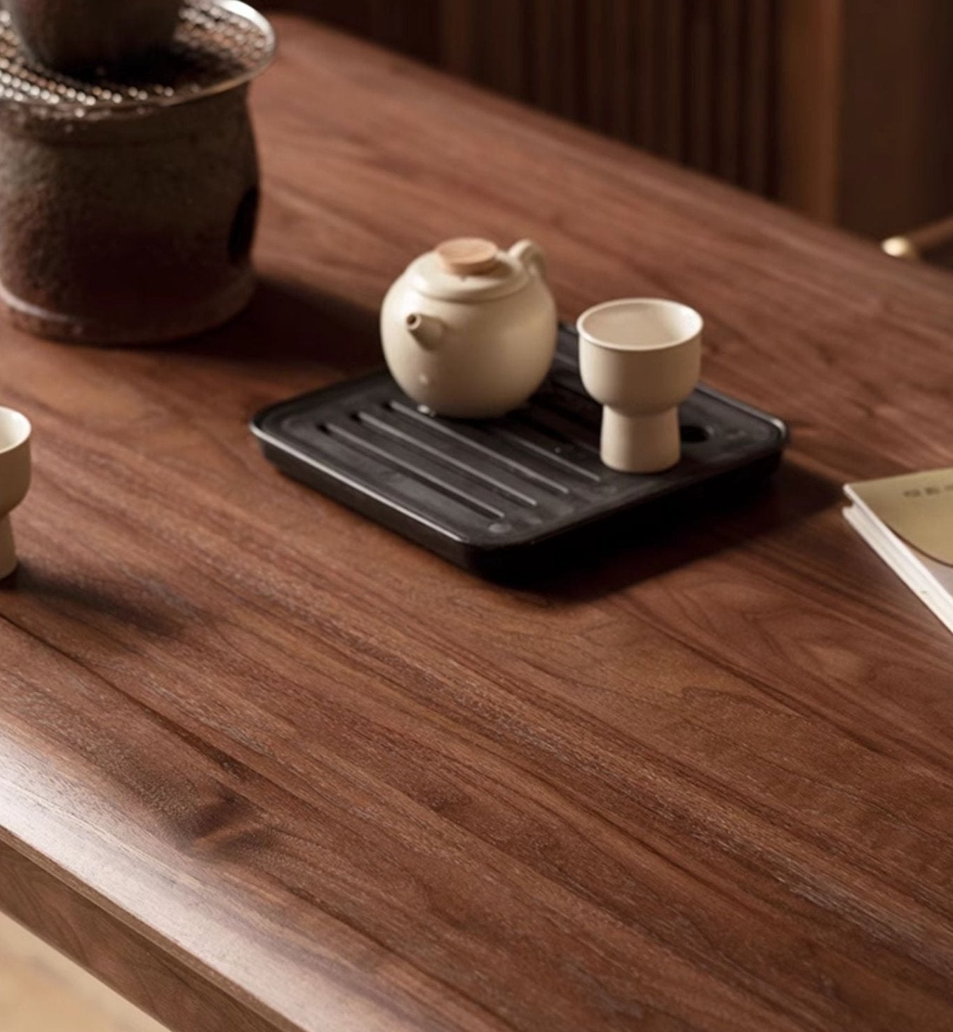 Black Walnut Solid Wood Simple Large Tea Table
