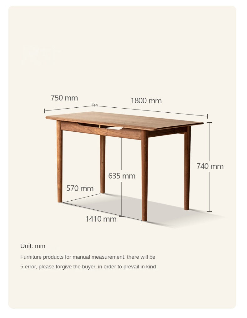 Black Walnut Solid Wood Simple Large Tea Table