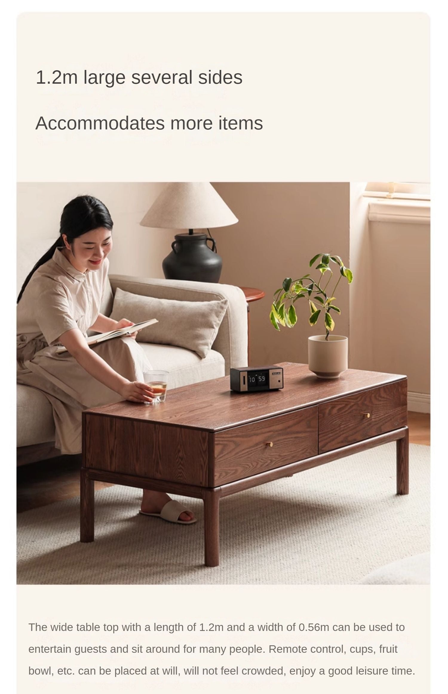 Ash Solid Wood Simple Modern Coffee Table