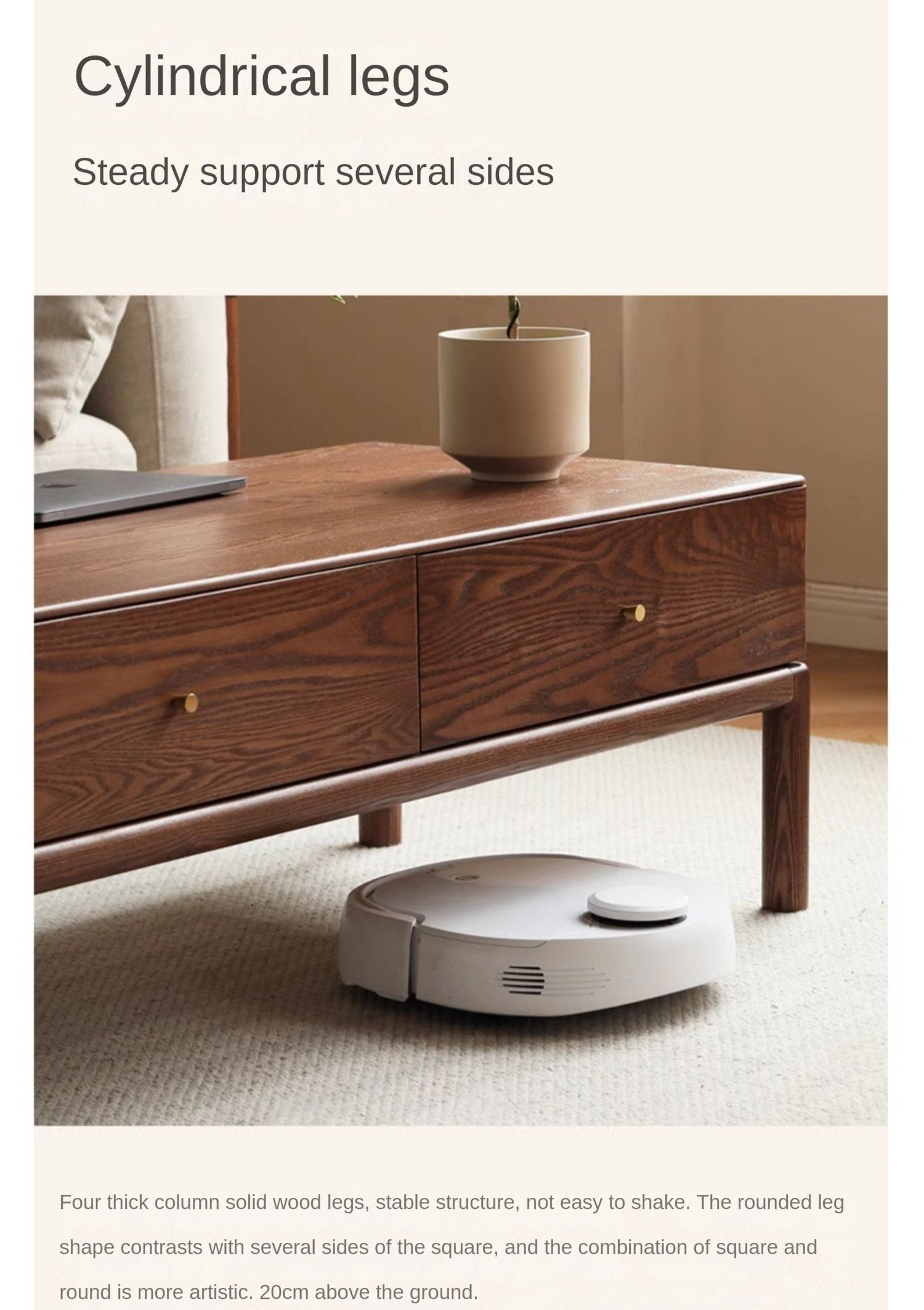 Ash Solid Wood Simple Modern Coffee Table