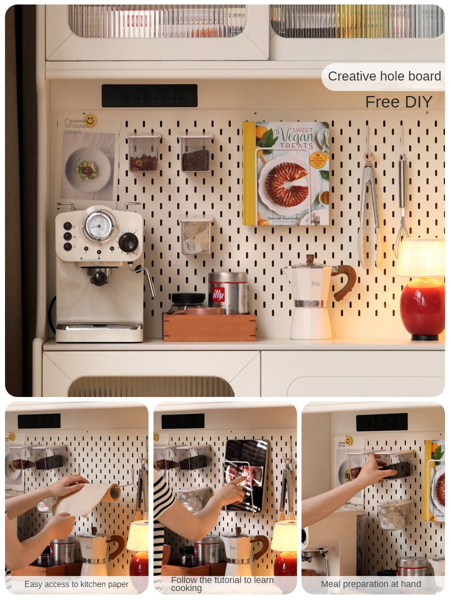 Solid RubberWood Rock Board Cream Style Dining Sideboard