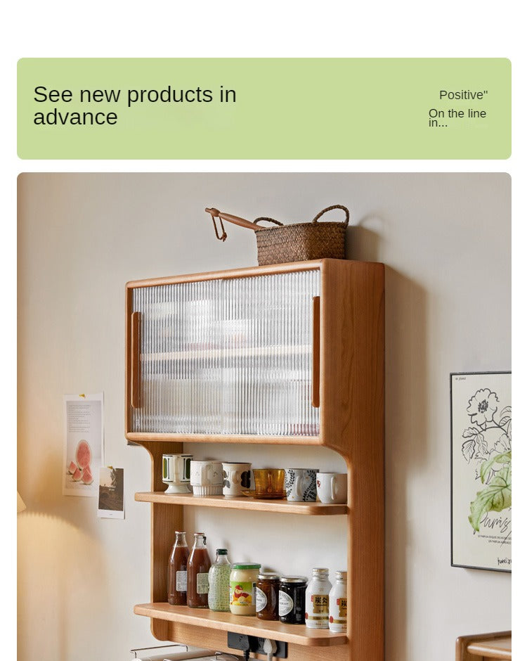 Cherry Solid Wood Wall Storage Cabinet