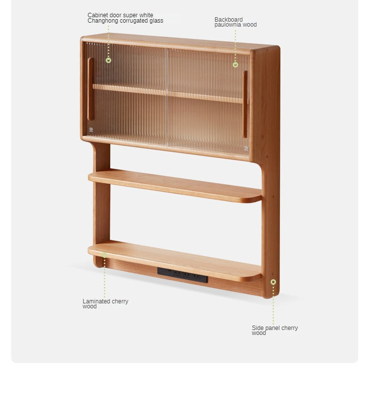 Cherry Solid Wood Wall Storage Cabinet