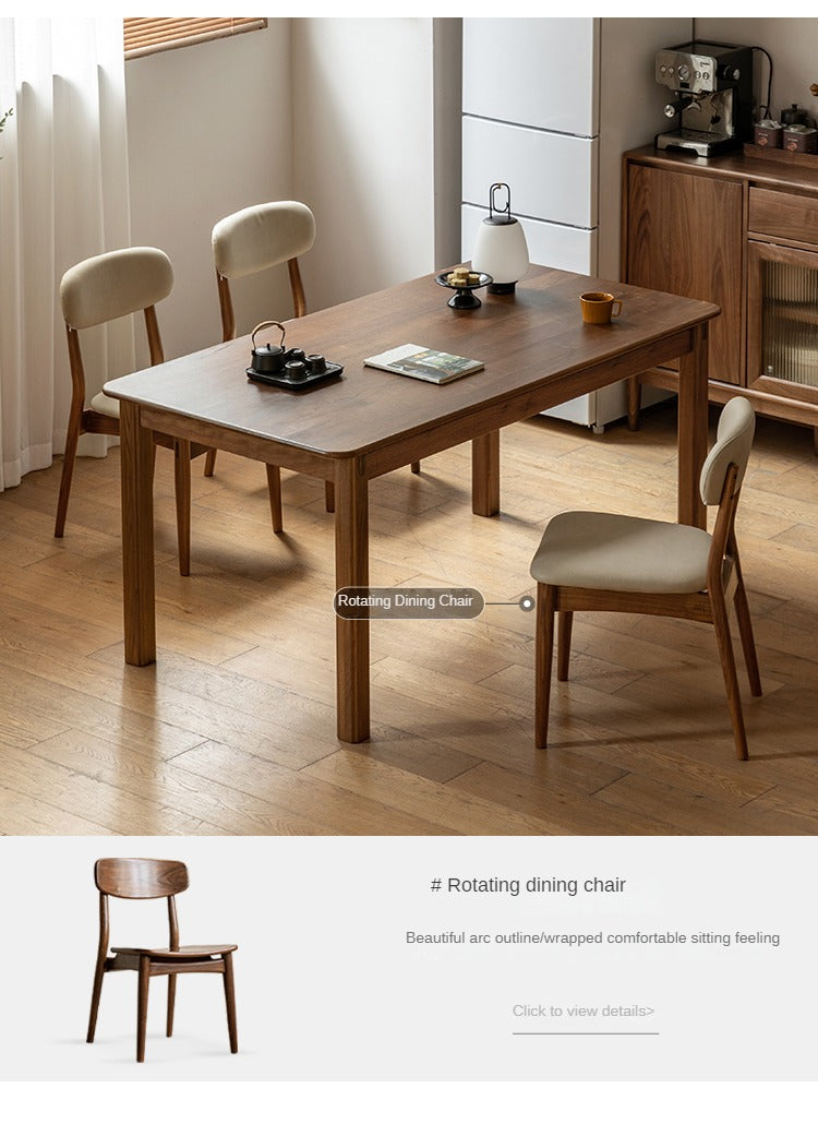 Black Walnut, Ash Solid Wood Dining Table.