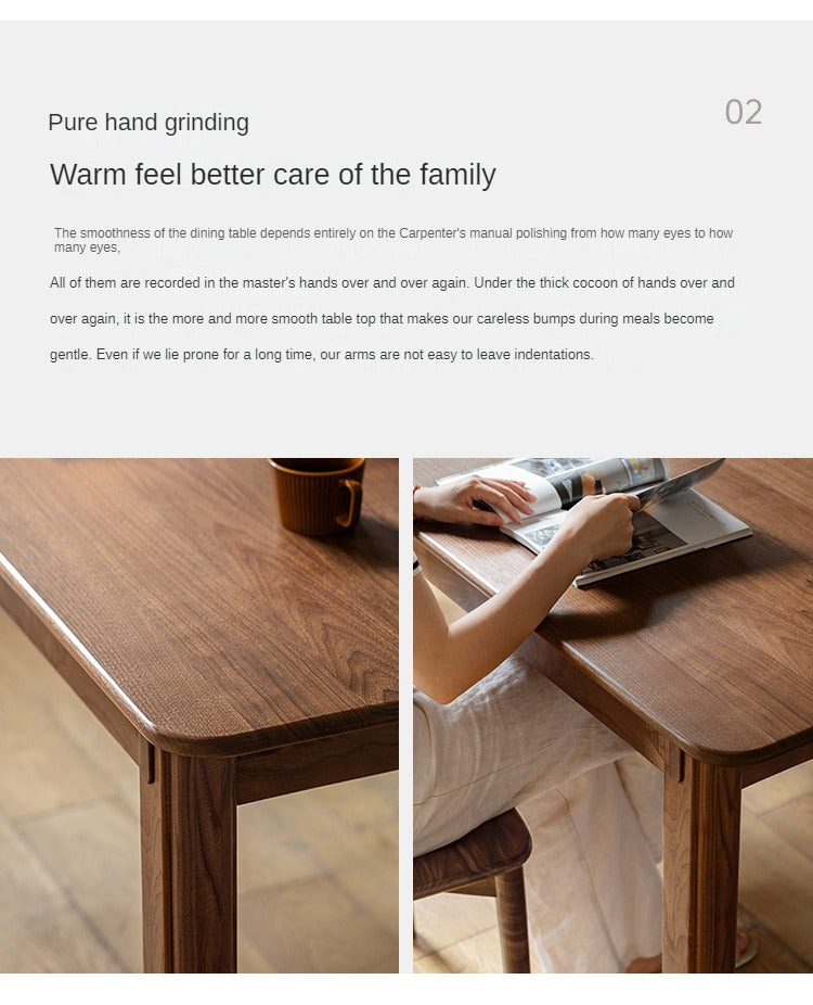 Black Walnut, Ash Solid Wood Dining Table.