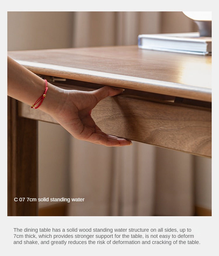 Black Walnut, Ash Solid Wood Dining Table.