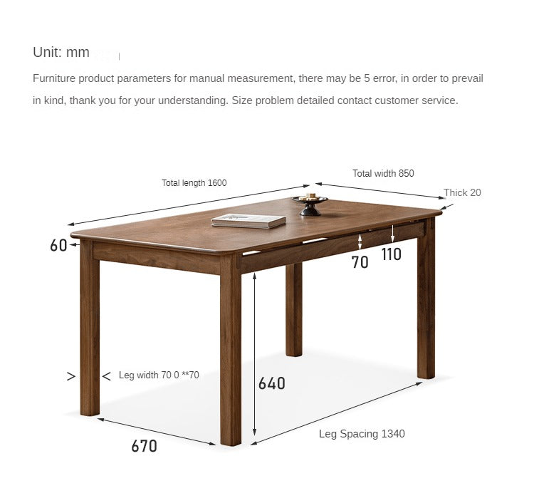 Black Walnut, Ash Solid Wood Dining Table.