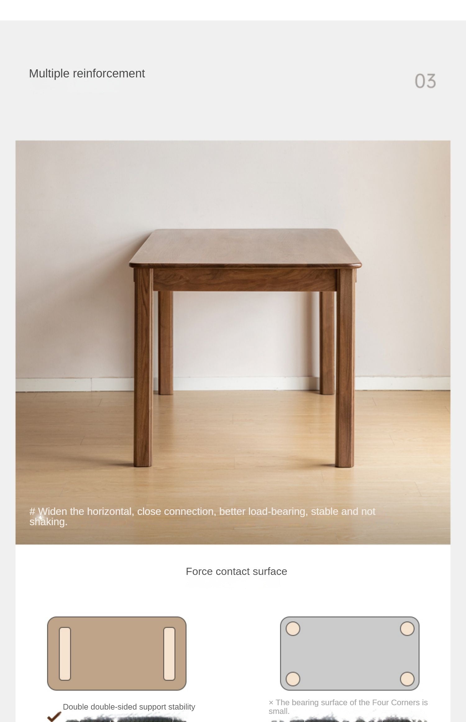 Black Walnut, Ash Solid Wood Dining Table.