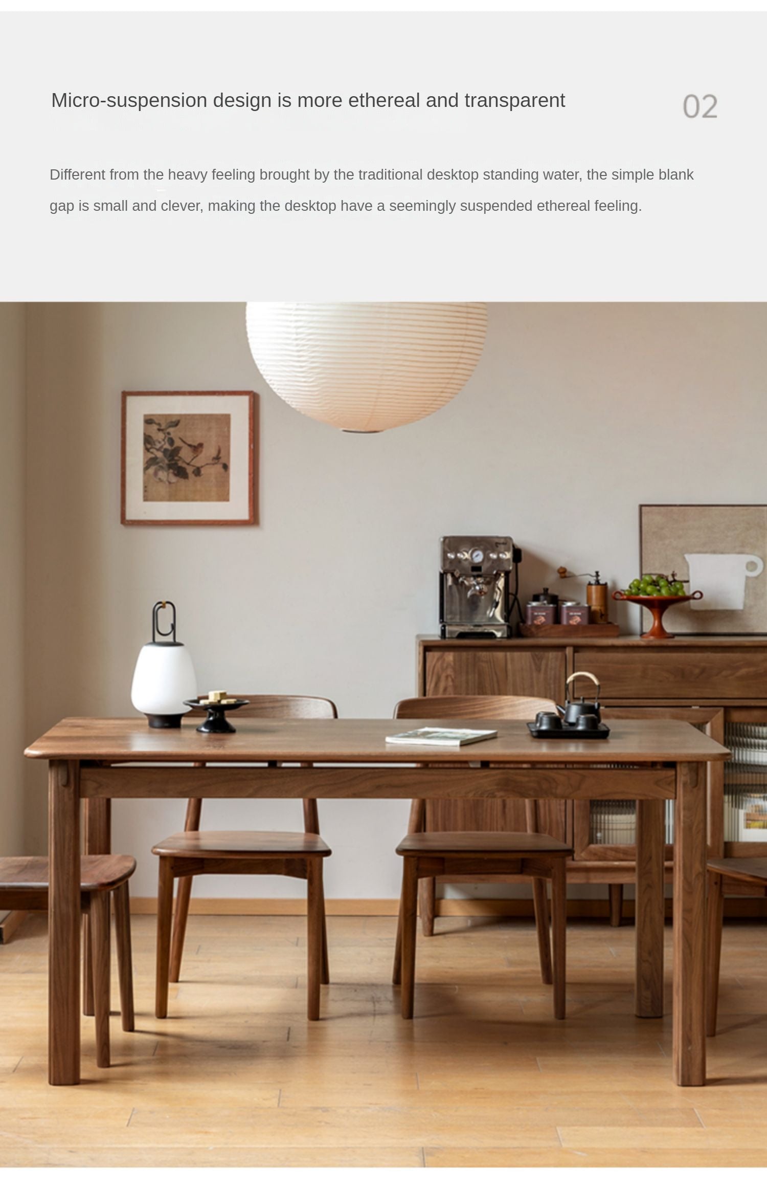 Black Walnut, Ash Solid Wood Dining Table.