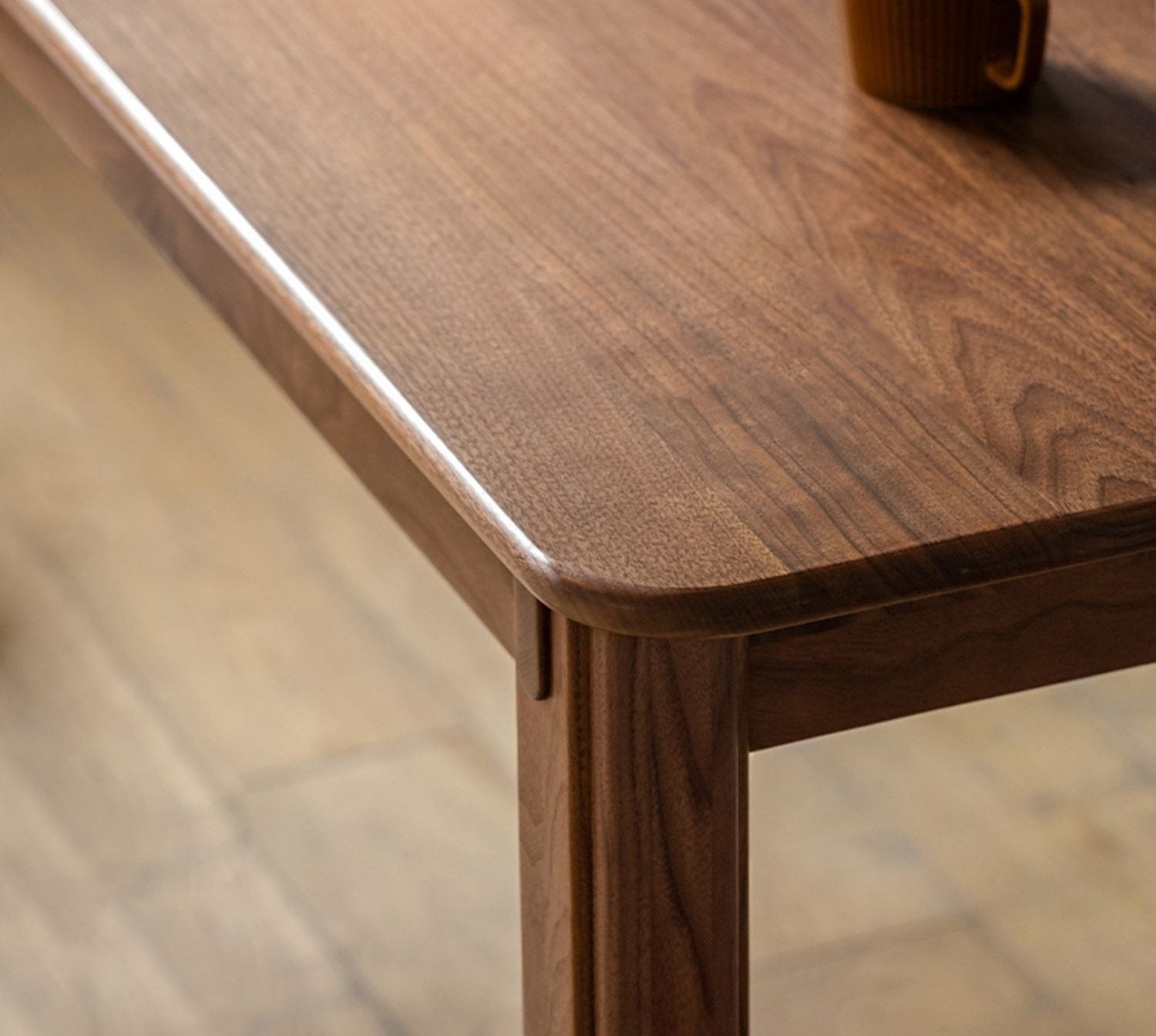 Black Walnut, Ash Solid Wood Dining Table.