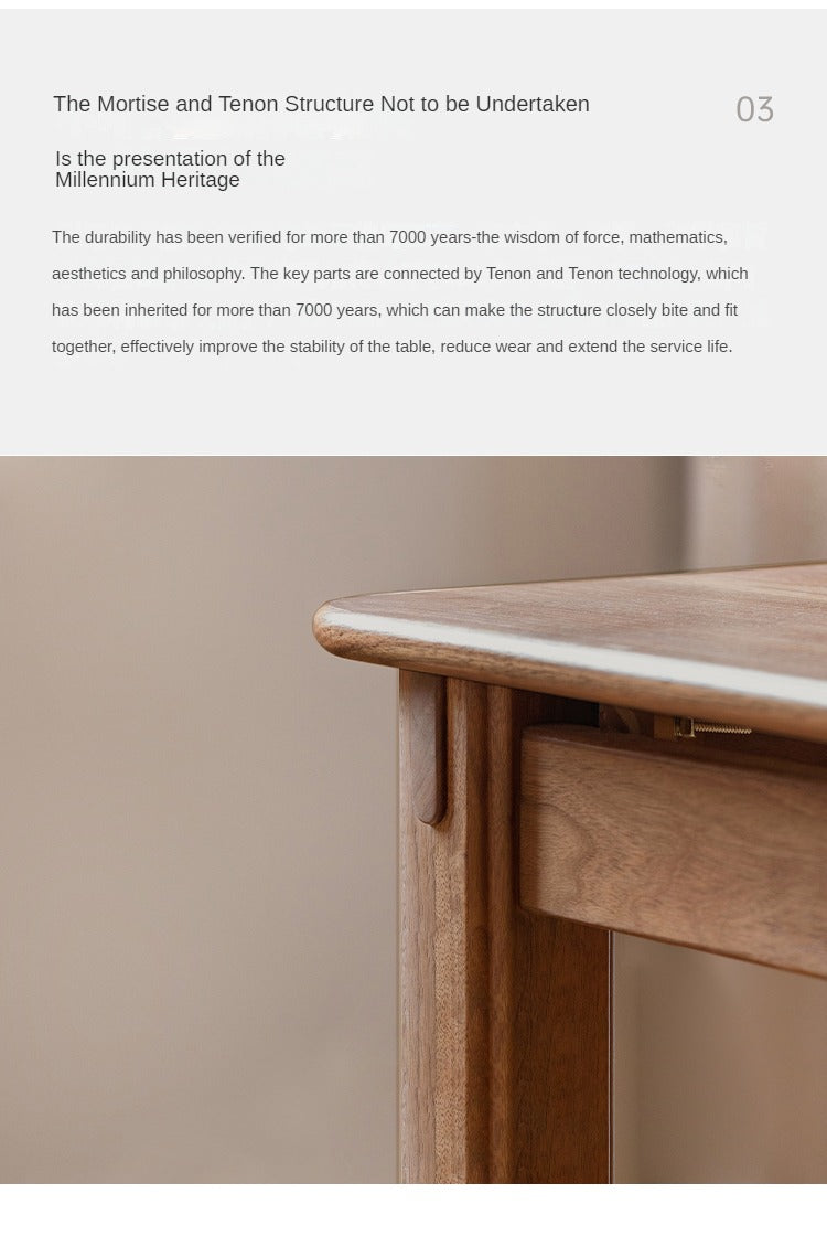 Black Walnut, Ash Solid Wood Dining Table.
