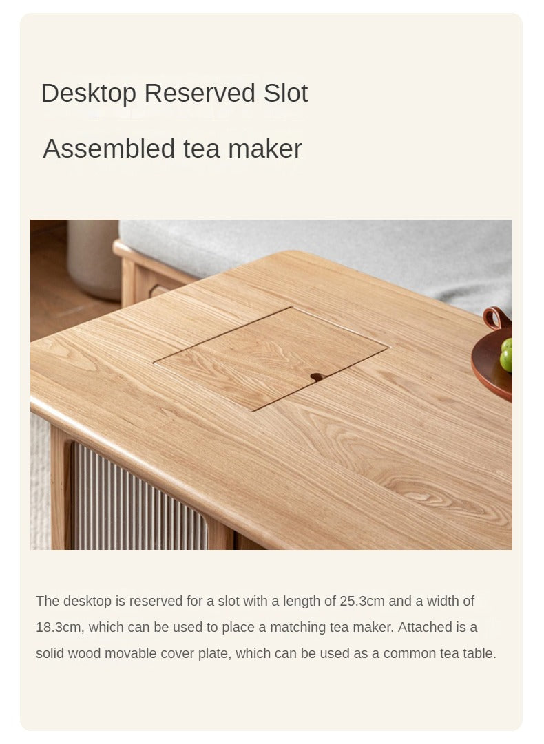 Ash Solid Wood Tea Cabinet With Tea Maker