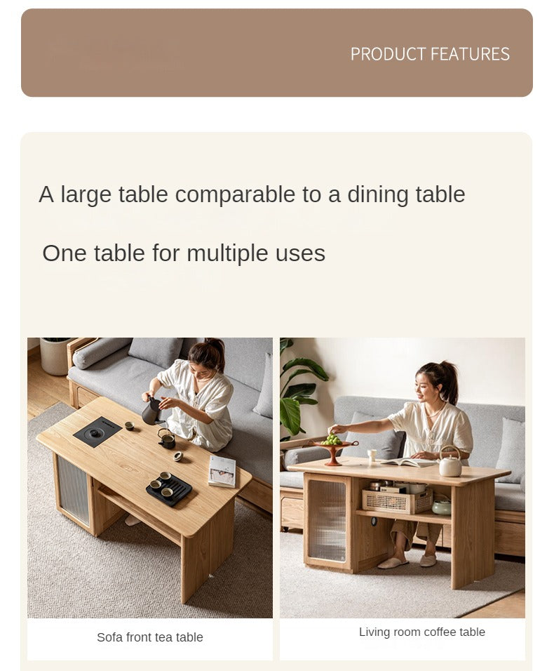 Ash Solid Wood Tea Cabinet With Tea Maker