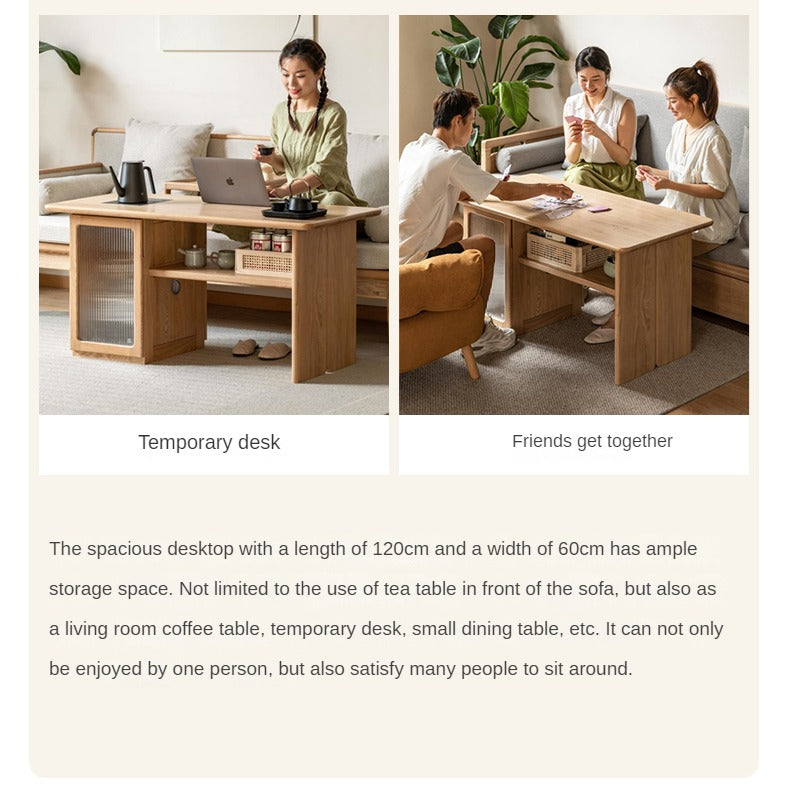 Ash Solid Wood Tea Cabinet With Tea Maker