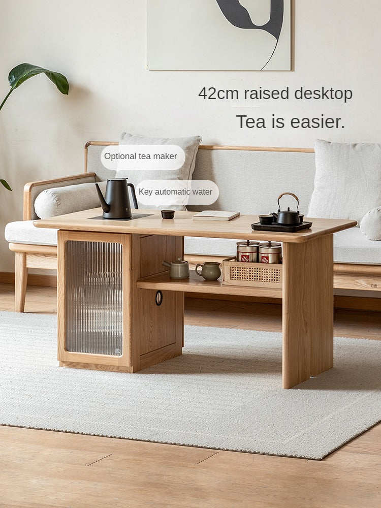 Ash Solid Wood Tea Cabinet With Tea Maker