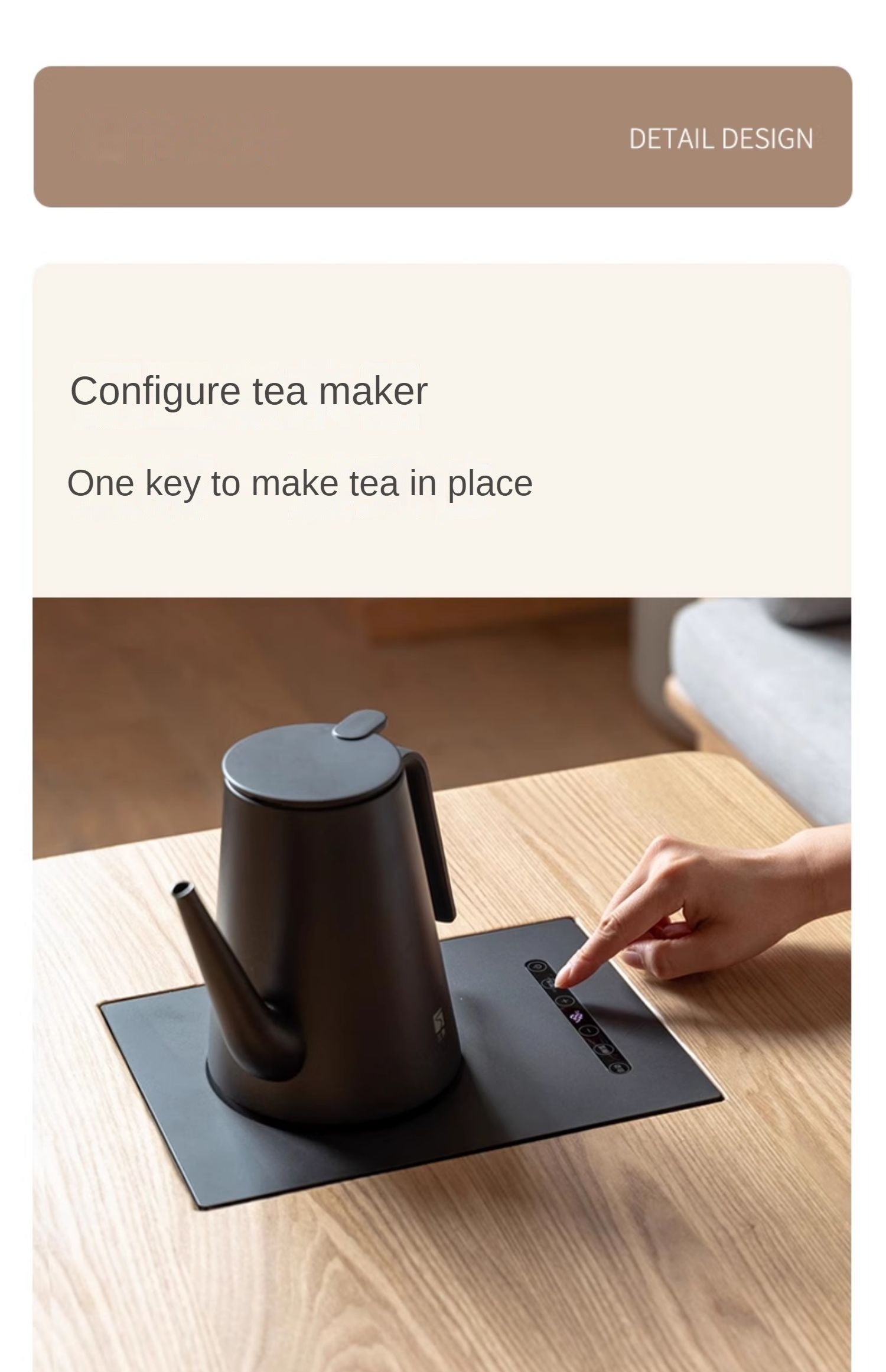 Ash Solid Wood Tea Cabinet With Tea Maker