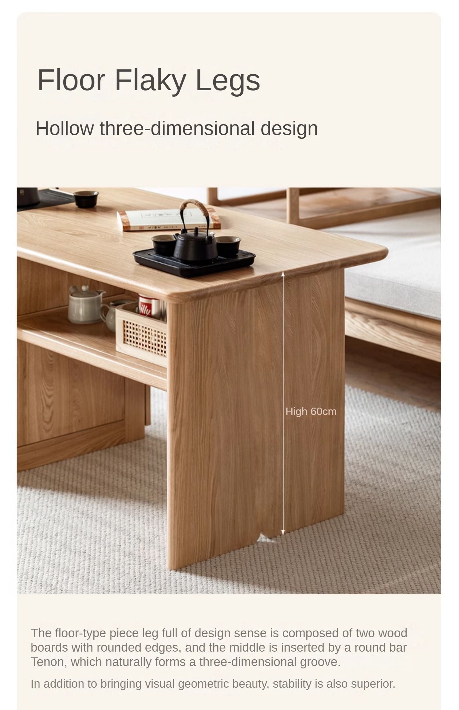 Ash Solid Wood Tea Cabinet With Tea Maker