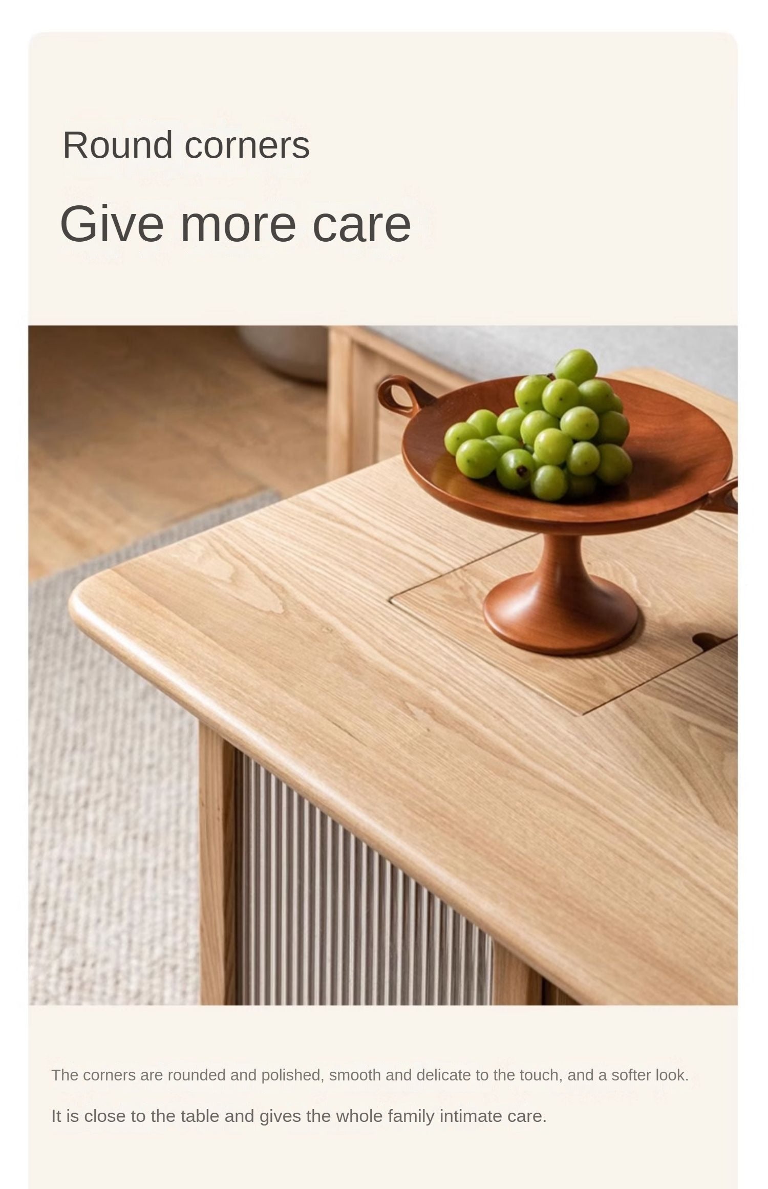 Ash Solid Wood Tea Cabinet With Tea Maker