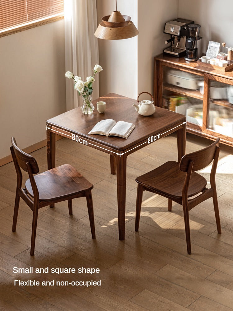 Black Walnut, Oak Solid Wood Square Rock Board Dining Table