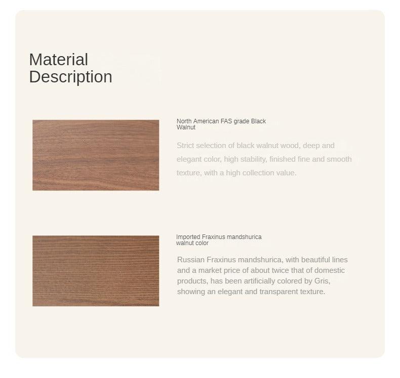 Black Walnut, Oak Solid Wood Square Rock Board Dining Table