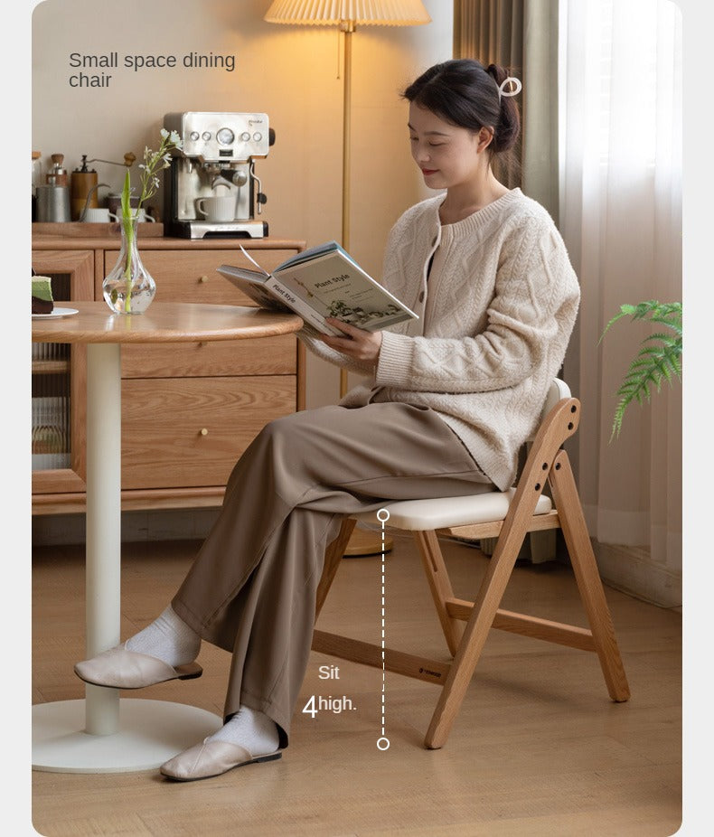 Solid Rubberwood, Oak Solid Wood Organic Leisure Folding Chair