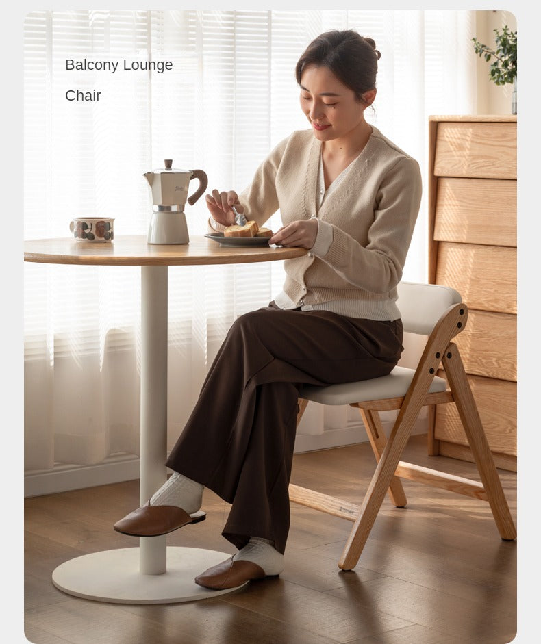 Solid Rubberwood, Oak Solid Wood Organic Leisure Folding Chair