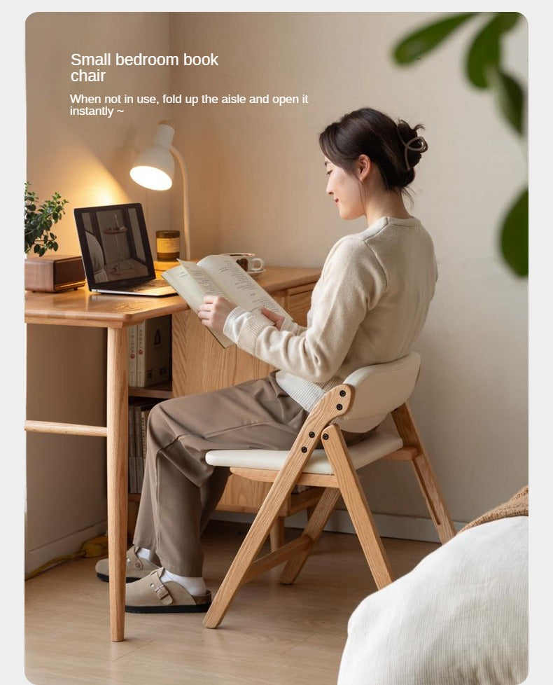 Solid Rubberwood, Oak Solid Wood Organic Leisure Folding Chair