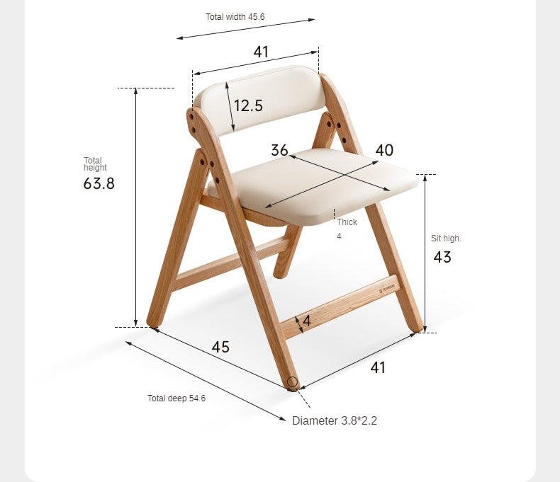Solid Rubberwood, Oak Solid Wood Organic Leisure Folding Chair