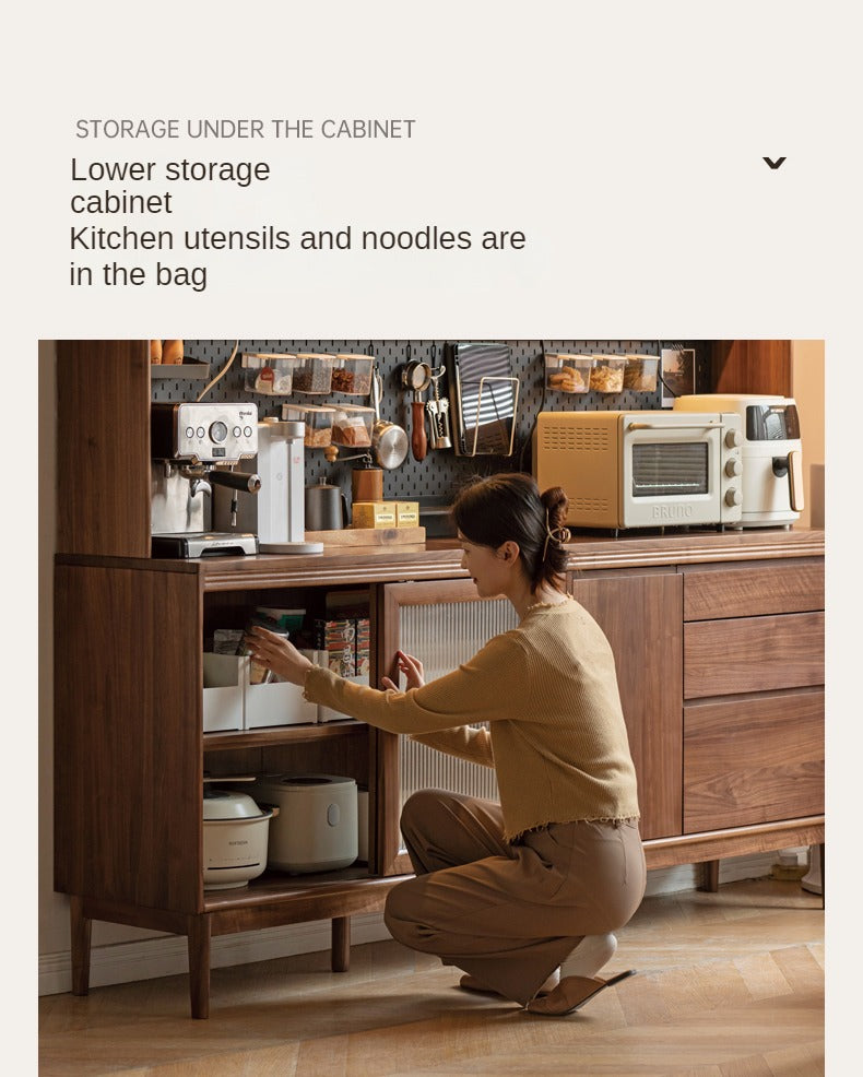 Black Walnut, Oak, Sandalwood, Ash, White Ash Solid Wood Rock Board Sideboard