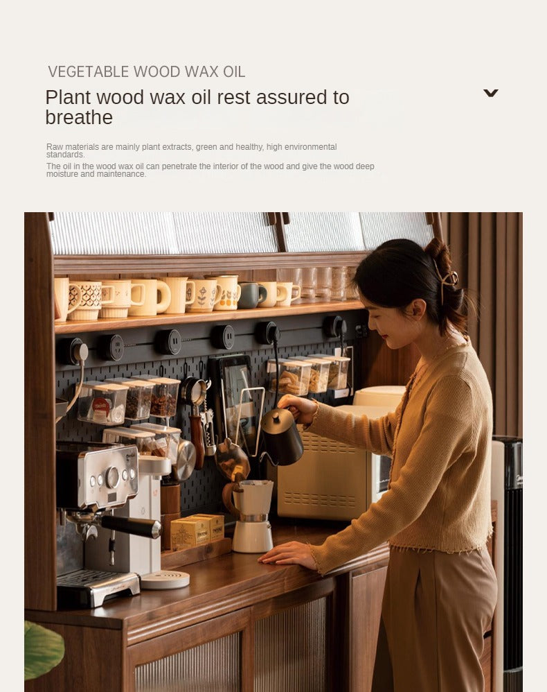 Black Walnut, Oak, Sandalwood, Ash, White Ash Solid Wood Rock Board Sideboard