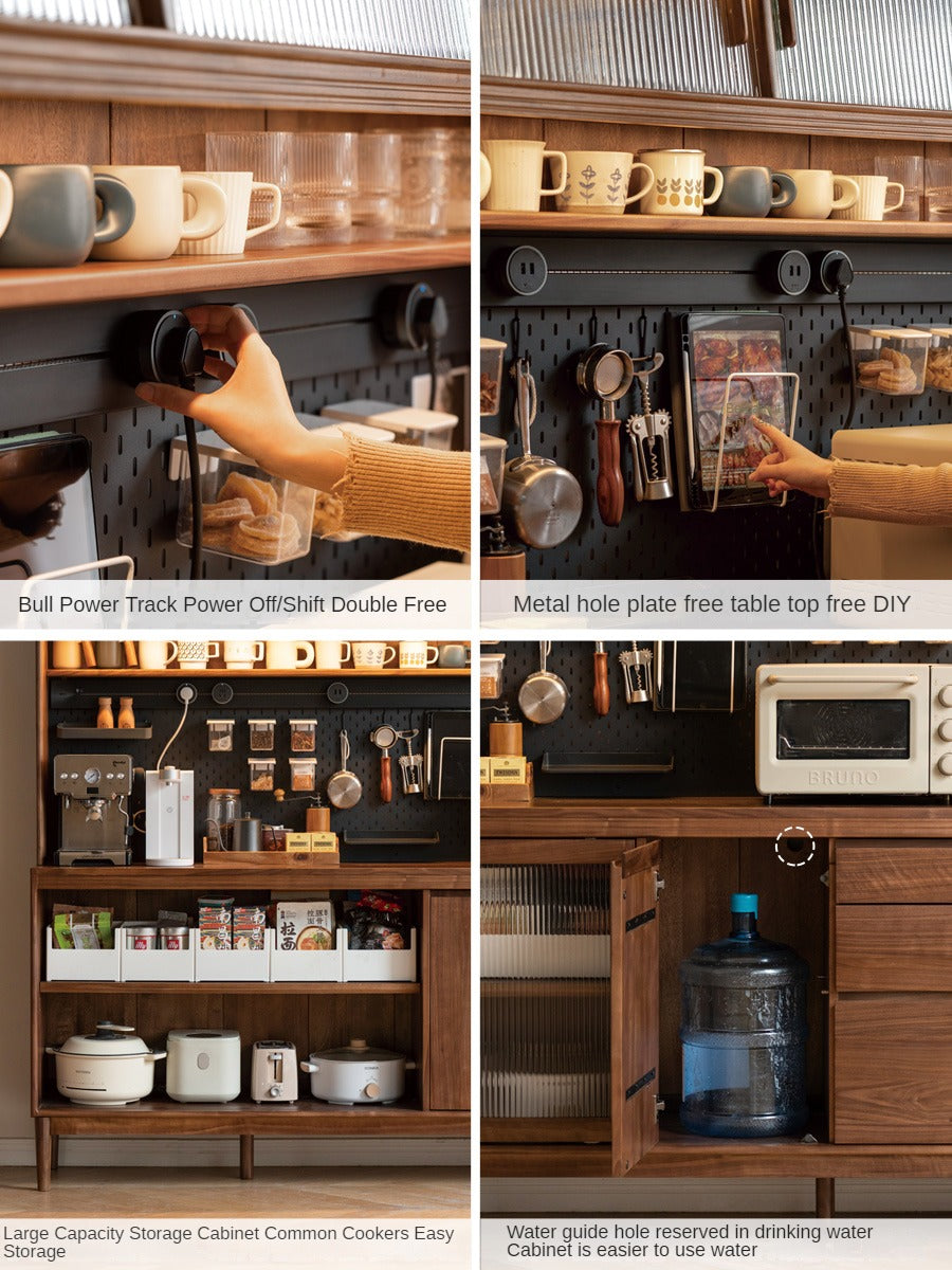 Black Walnut, Oak, Sandalwood, Ash, White Ash Solid Wood Rock Board Sideboard