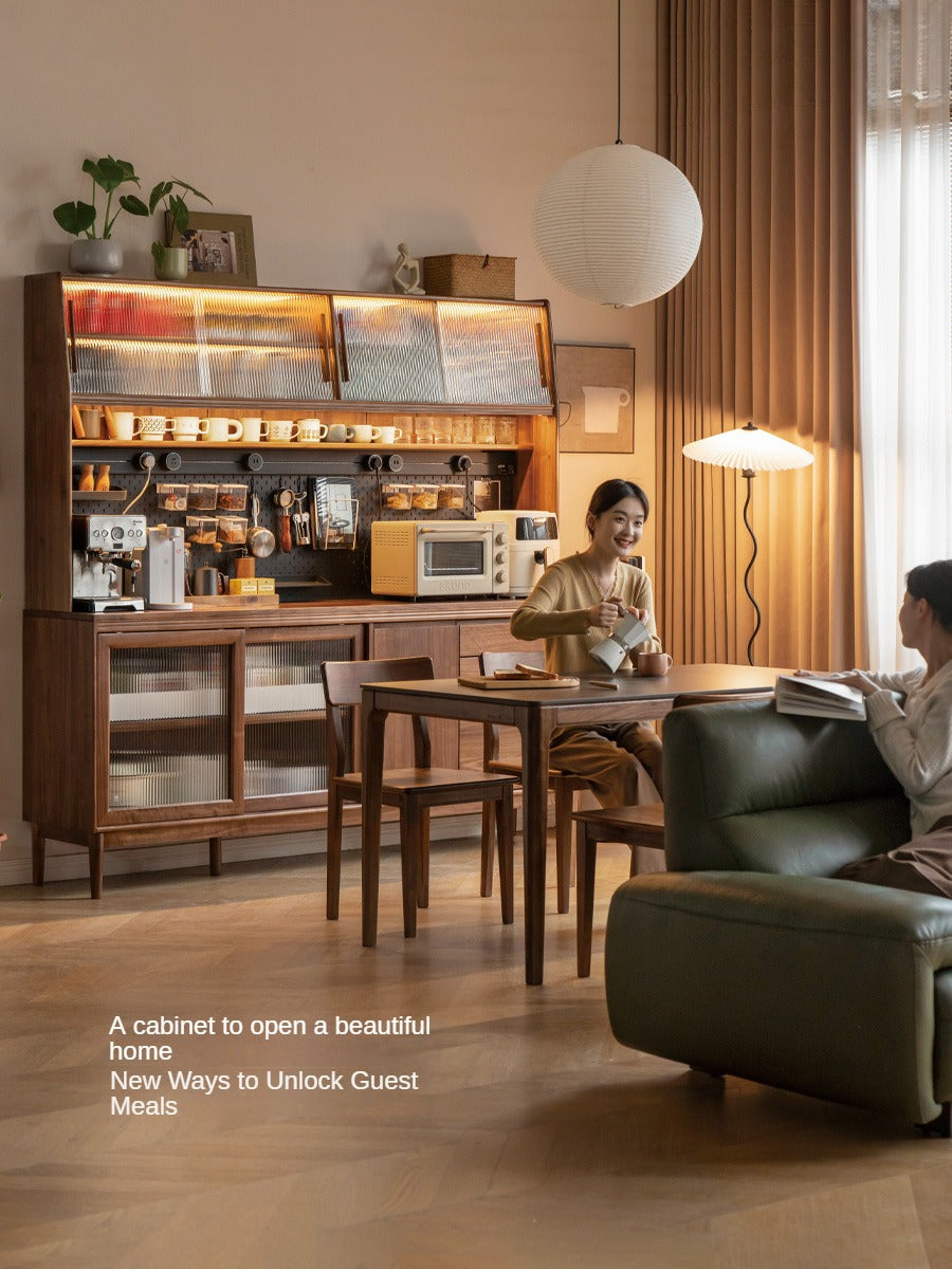 Black Walnut, Oak, Sandalwood, Ash, White Ash Solid Wood Rock Board Sideboard