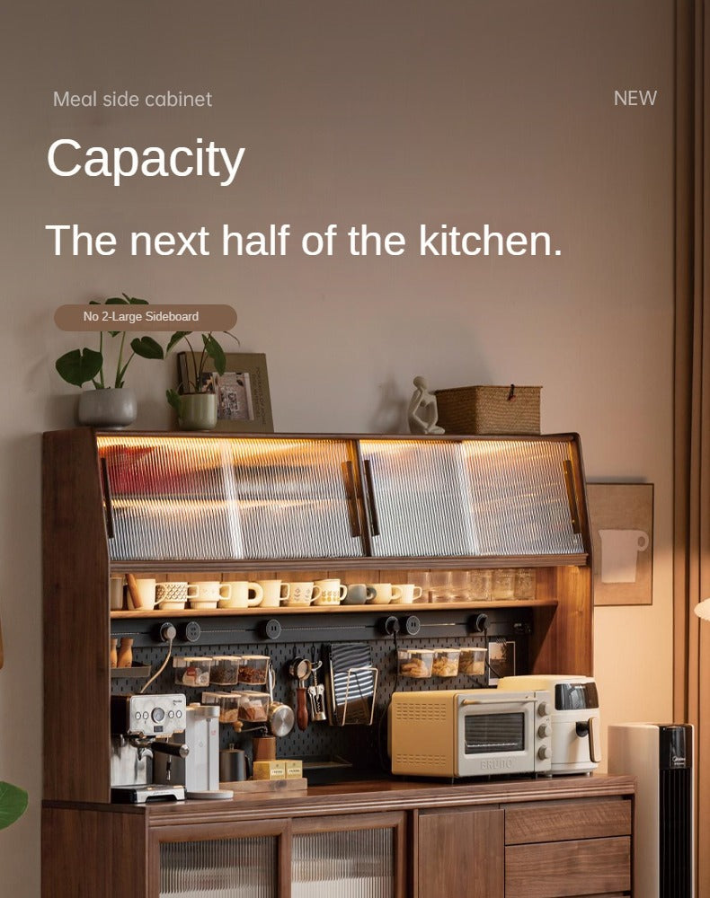 Black Walnut, Oak, Sandalwood, Ash, White Ash Solid Wood Rock Board Sideboard