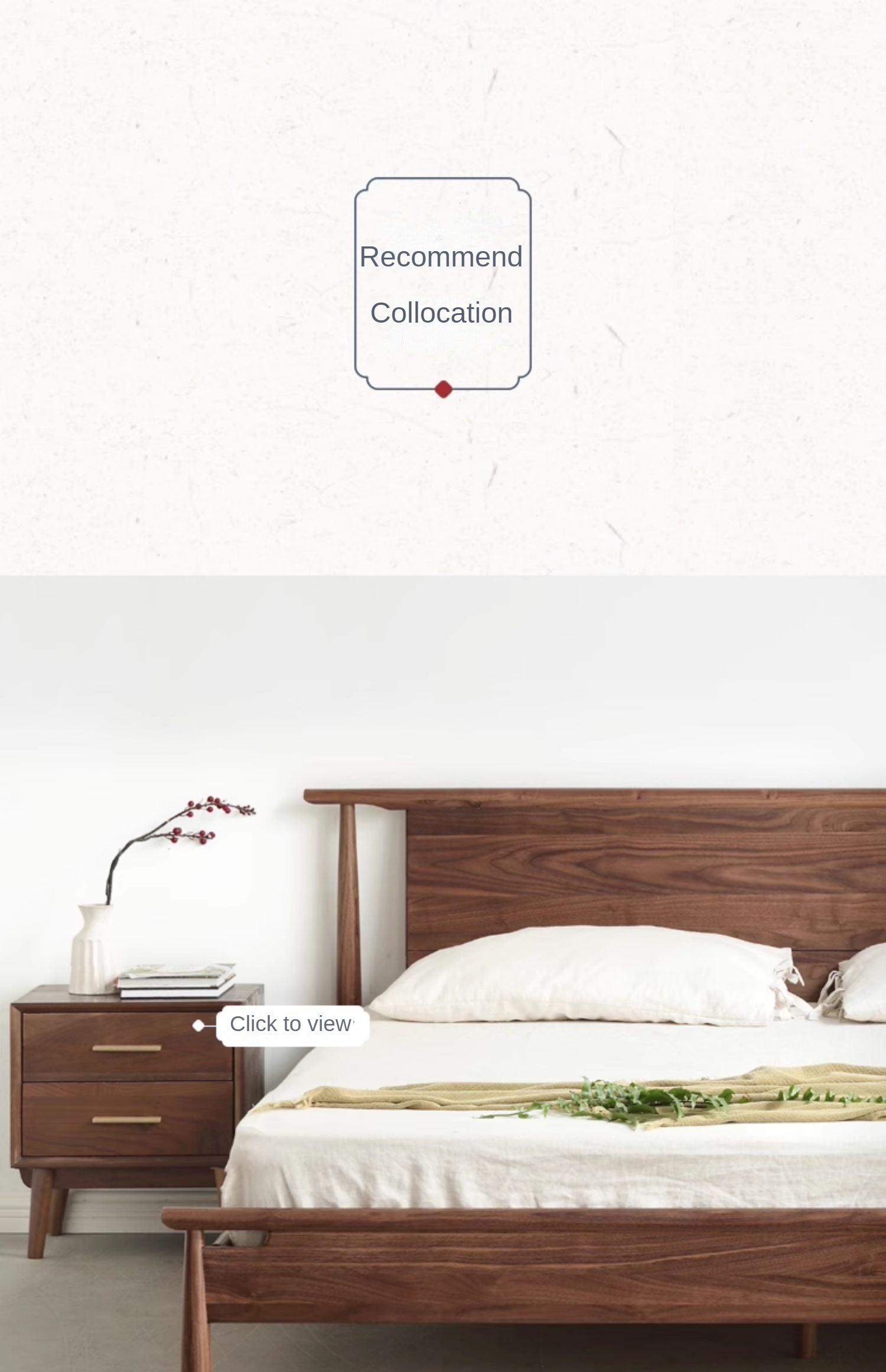 North American black walnut solid wood light luxury bed
